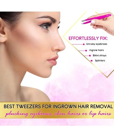 Cruze Stainless Steel Slant Tip Tweezers - Precision Hair Removal Tool for Eyebrows, Ingrown Hairs, and Facial Hair - Cruelty Free - Buy Online on SooperMarket.com