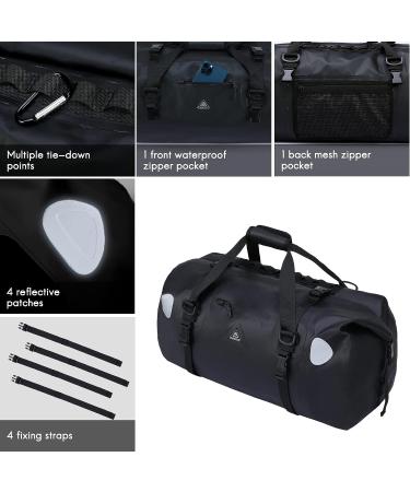 Haimont Waterproof 70L Roll-top Dry Duffel Bag with Quick-fixed Straps - Ideal for Motorcycling, Rafting, Boating, SUP, Kayaking, and Travel - Black - Buy Online on SooperMarket.com