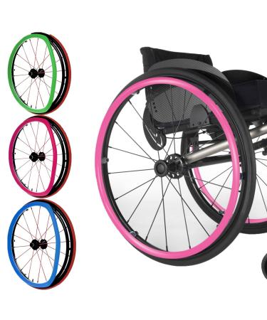 Wheelchair Wheel Covers 1 Pair Wheelchair Cover 24inch Silicone Wheelchair Push Rim Covers Wheelchair Accessories Wheelchair Handrim Covers Non-Slip Wear-Resistant Hand Push Protective Cover Rear Whe 24in Pink