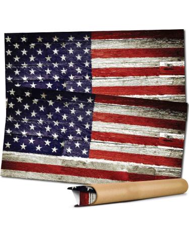 Pixelverse Design Cornhole Board Skin Wrap Decal - Vinyl Tournament Corn Hole Bean Bag Toss Sticker - Weather Resistant USA Flag Board Game - for Children Adults Colleges Festivals & Bars - 24.5x48.5