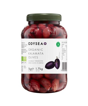 Odysea Organic Unpitted Kalamata Olives in brine 1kg