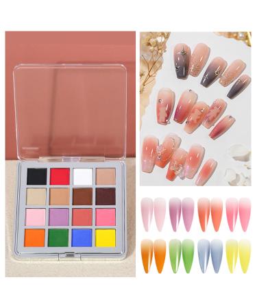Gradient Nail Powder Set - 16 Color Solid Nail Pigment for Stunning Ombre Nail Art | Glittery DIY Nail Accessories - Buy Online on SooperMarket.com