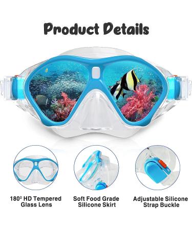 Tongtai Kids Snorkeling Gear Set - Snorkel Mask & Dry Snorkel - Light Blue - Buy Online on SooperMarket.com