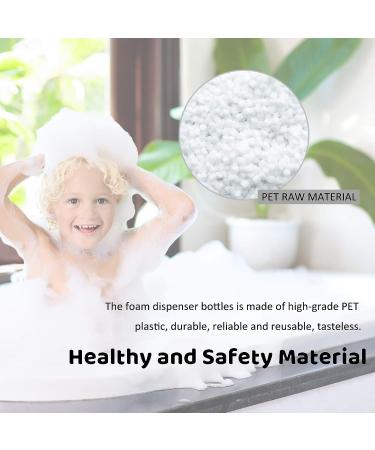 8.5oz White Foam Pump Bottle 4 Pack - Refillable Travel Hand Soap & Shampoo Dispenser - Buy Online on SooperMarket.com