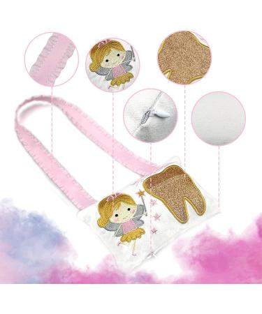Gold Shiny Teeth Tooth Fairy Pillow with Pocket - Kids Tooth Fairy Souvenir Collection - Buy Online on SooperMarket.com