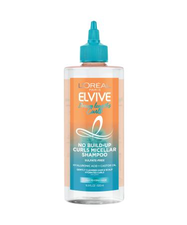 L'Oreal Paris Elvive Dream Lengths Curls No Build-Up Micellar Shampoo, Sulfate-Free, Silicone-Free, Paraben-Free with Hyaluronic Acid and Castor Oil. Best for curly hair to coily hair, 16.9 fl oz 1 Count