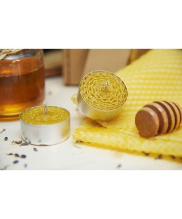 100% Pure Organic Beeswax Tea Lights - 9 Hand Rolled Natural Candles for Aromatherapy | Eco-Friendly & Handmade - Buy Online on SooperMarket.com