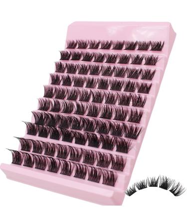 Selawasty 80pcs Lash Clusters DIY Eyelash Extensions Clusters Lashes D Curl Mega Volume Individual Lashes Eyelash Clusters Extensions Wispy Lashes Cluster DIY at Home (S5-D-8-16MIX)