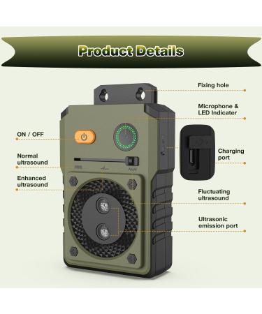 Bubbacare Anti Barking Device Ultrasonic Dog Barking Device with 3 Modes Up to 50FT Effective Control Range IPX4 Waterproof Sonic Anti Bark Device for Outdoor Indoor Use Green - Buy Online on SooperMarket.com