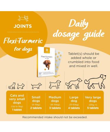 Flexi-Turmeric For Dogs | Healthspan | 120 Tablets | Vitamin C & Brewers Yeast | 400mg High-Grade Turmeric | Pet Health - Buy Online on SooperMarket.com
