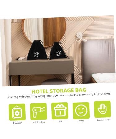 Gogogmee 2pcs Storage Bag Mini Suitcase Hair Dryer Storage Pouch Drawstring Closure Cover Flocking Cloth - Buy Online on SooperMarket.com