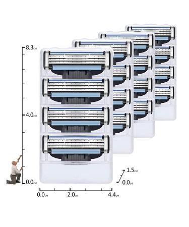 40Pcs Mach 3 Turbo Razor Blade Refills for Gillette - Precision Cut Stainless Steel Blades for Hard to Shave Spots - Buy Online on SooperMarket.com