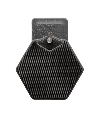 Tooletries - Body Scrubber & Storage Hook - Silicone Toiletry Organizer, Shower & Bathroom Accessory - Features Silicone-Grip Technology, Removable & Reusable - Charcoal