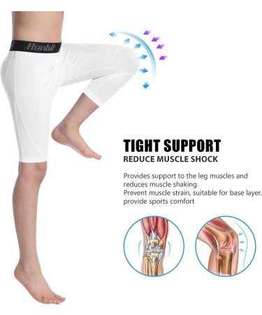 Runhit Boy's Compression Tights - Youth Athletic Pants White XL - Buy Online on SooperMarket.com