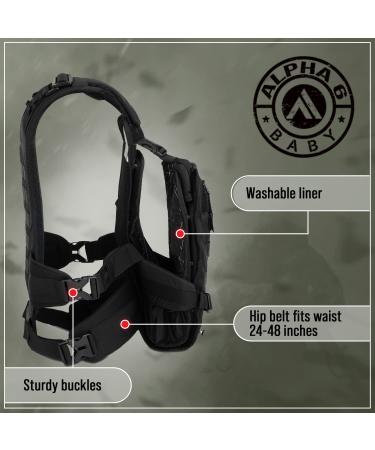 Alpha Six Baby Carrier - Tactical Black | All Day Comfort for Infants and Toddlers - Buy Online on SooperMarket.com