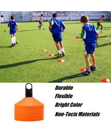 IROCH 50 Pack Soccer Cones Set with Holder & Bag - Training Field Marker Disc Cones for Football, Kids Sports - Colorful - Buy Online on SooperMarket.com