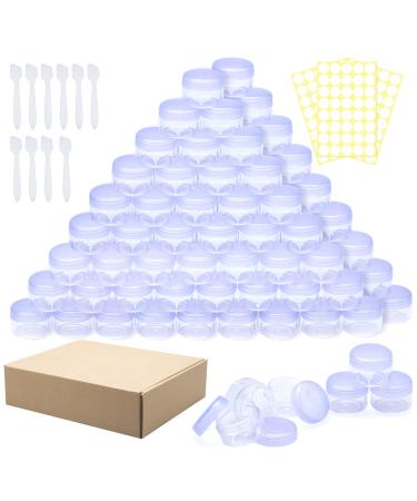 100 pieces of jaws 5ml empty can mini clear cremal trial transparent cremeglas cosmetic bottle container with screw cap rice set used for lip balm lotion violet 100 pieces