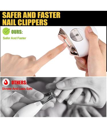 Rechargeable Automatic Electric Nail Clipper for Safe Fingernail Trimming - Ideal Gift for Caregivers and Elderly - White - Buy Online on SooperMarket.com