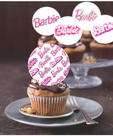 24 x Pre-Cut Barbie 8 Edible Stand up Wafer/Rice Paper Cupcake Cake Toppers Birthday Party Pink Decorations - Buy Online on SooperMarket.com