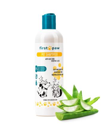 FIRSTPAW 300ml Pet Shampoo puppy shampoo dog shampoo and cathampoo with aloe vera - suitable for sensitive skin 100% vegan shampoo for all dog breeds and fur types
