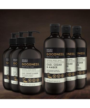 Baylis & Harding Oud Cedar & Amber Toiletries Bundle - 6x500ml Hand Wash & Body Wash Set | Vegan-Friendly - Buy Online on SooperMarket.com