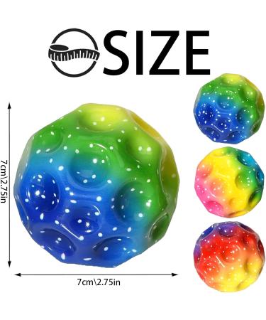 Astro Jump Ball - 3 Multicolored Galaxy Space Moon Balls | 7cm Spruinge Rubber for Kids | Fun Outdoor Stress Relief Toys - Buy Online on SooperMarket.com