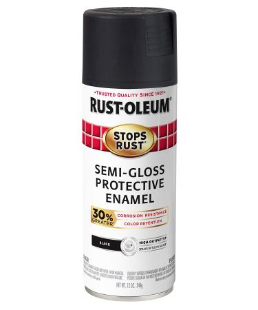 Rust-Oleum 338944 Stops Rust Advanced Spray Paint  Semi-Gloss Black 12 Ounce Semi-Gloss Black 12 Ounce Semi-Gloss
