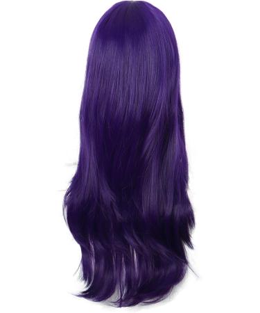 MapofBeauty 28 Inch Dark Purple Curly Hair Cosplay Wig for Women with Side Bangs - Buy Online on SooperMarket.com