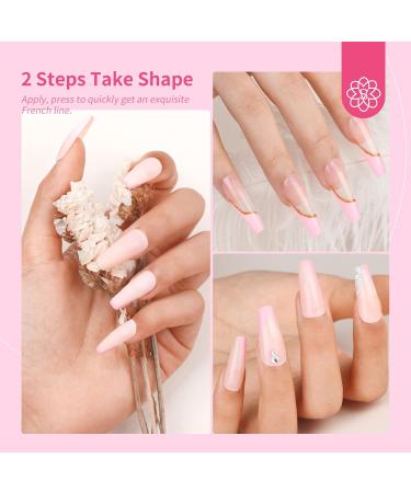 Saviland Nail Stamp Set 03 - Sheerness Jelly French Tip & Pink Gel Polish | Nail Accessories & Stamper for Stunning French Nail Designs - Buy Online on SooperMarket.com