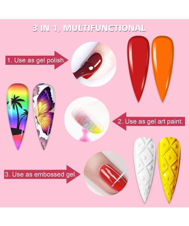 Saviland Gel Paint Kit - 12 Colors Gel Nail Polish Set with 15pcs Nail Brush Pen for Nail Art & Salon - Buy Online on SooperMarket.com