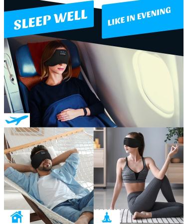 Sleep Headphones Breathable Bluetooth V5.4 Eye Mask Sleeping Headphones Wireless Eye Mask Sleep Earbuds for Side Sleeper Women Office Air Travel Cool Tech Gadgets Unique Gifts Loup Pour Dormir Black - Buy Online on SooperMarket.com