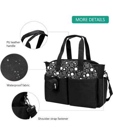 SONARIN Multi-Function Waterproof Baby Changing Tote Bag - Large Capacity Diaper Satchel with Pacifier Holder, Travel Messenger Bag for All Baby Accessories (Black) - Buy Online on SooperMarket.com