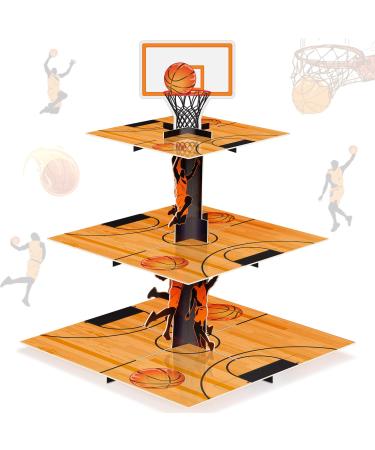 3 Tier Basketball Party Decorations Cupcake Stand Basketball Theme Party Favors Cupcake Holder Basketball Sports Theme Cupcake Holder for Teenagers Basketball Sports Birthday Party Supplies Decor