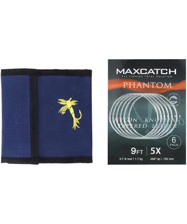 MAXIMUMCATCH 6 pPack fly leader with a bag for fly fishing leader storage bag with 9ft 5X(6er)
