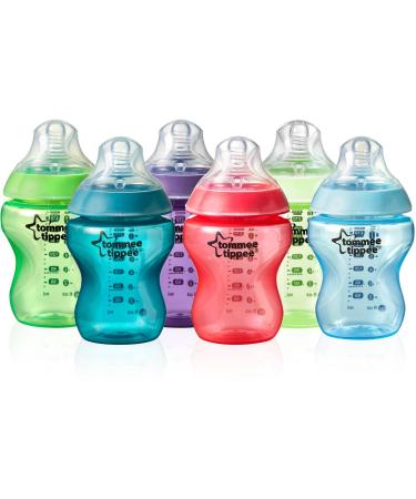 Tommee Tippee 522597 Closer to Nature 9-oz Fiesta Colored Baby Bottles  6pk