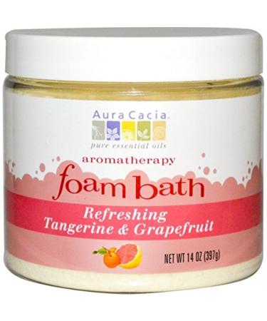 Aromatherapy Foam Bath Refreshing Tangerine & Grapefruit Aura Cacia 14 oz Powder
