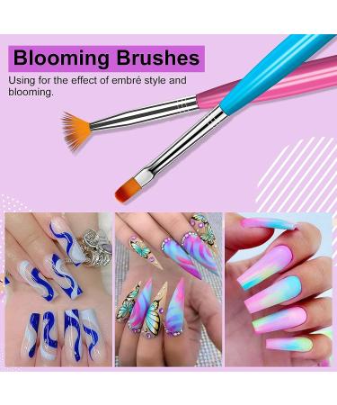 Saviland 12pcs Professional Nail Art Brush Set for DIY Gel Nail Design - Double-End Dotting & Painting Brushes for Nail Extension, Liner, & Pens - Buy Online on SooperMarket.com