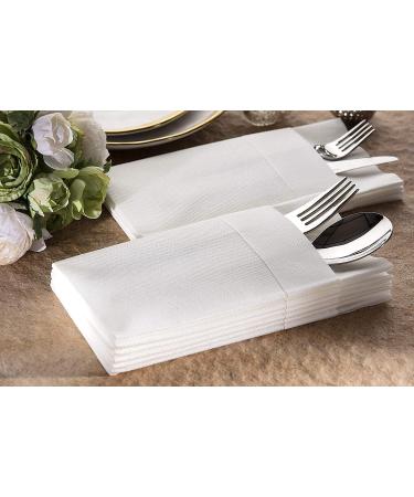 JEBBLAS Disposable Cloth Like Napkins with Flatware Pocket - 50 Pack - Buy Online on SooperMarket.com