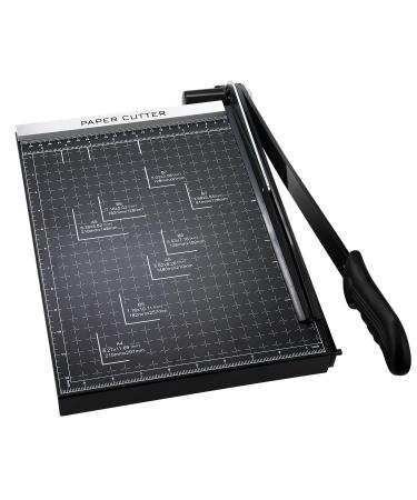 A4 Paper Trimmer Paper Cutter Heavy Duty Metal Base Trimmer Gridded Paper Photo Guillotine Craft Machine 13 inch Cut Length 12 Sheets Capacity for Office Home Use (Black)