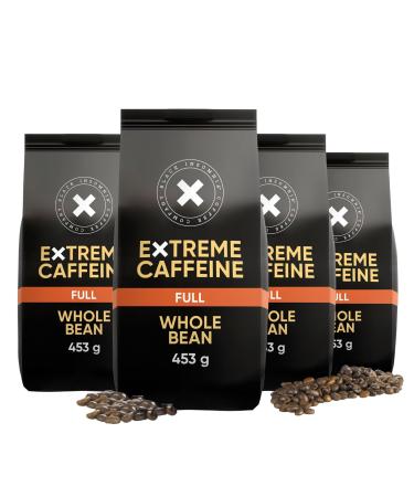 4 x black insomnia coffee beans extra strong i 1105mg caffeine per cup - strongest coffee in the world I 100% robusta coffee beans I espresso beans i acid arm i full flavor dark roasting 4 x 453g full 113.25 g (4 Pack)
