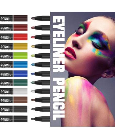 KAIQIKAIXI 12 Pieces Multicolor Eyeliner, Eyebrow, Eye Shadow, Lip & Lid Pen Makeup Set - Professional Beauty Tool Kit - Buy Online on SooperMarket.com