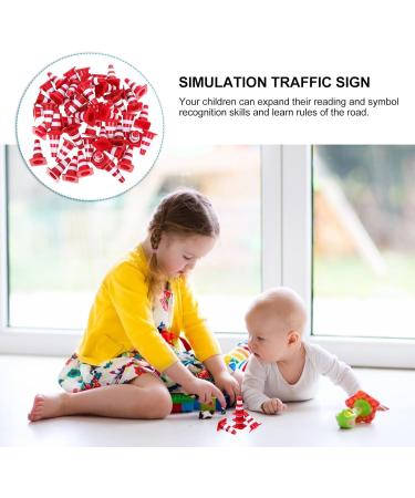 Toyandona 50 Mini Traffic Cone Set - Kids Warning Cones & Fairy Garden Accessories - Perfect Gift for Dollhouse & Mini Landscape Decoration - Buy Online on SooperMarket.com