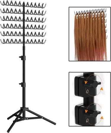 Folpus Hair Braiding Rack 110-150cm Foldable Keep Neat and Tidy Hair Display Stand Hair Holder - Buy Online on SooperMarket.com