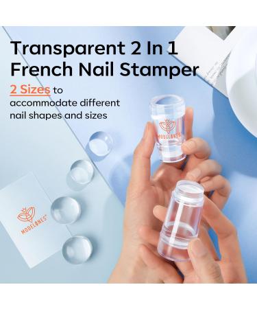 Modelones French Tip Tool Set - 6 Pcs Nail Stamp Kit for DIY French Manicure | Gel & Acrylic Nail Accessories - Buy Online on SooperMarket.com