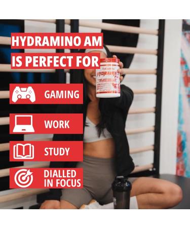 Hydramino AM - EAA + BCAA Amino Energy Powder - Essential Amino Acids with Caffeine Nootropics & Electrolytes | Focus Endless Energy Hydration & Muscle Recovery | Alpha-GPC Tyrosine Lutein Lion s Mane More | Rocket Pop 30 servings - Buy Online on SooperMarket.com