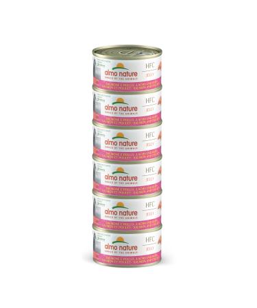 almo nature Megapack wet cat food - salmon and chicken - pack of 6 (6x70g) fish 6 pieces (1 pack)