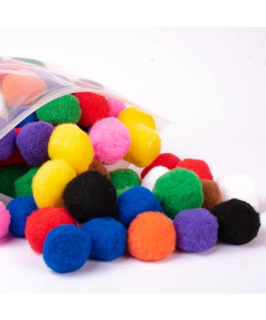 Adeweave 1.5 Inch 100 Pom Poms - Multicolor Pompoms for Crafts in Assorted Colors  Soft and Fluffy Large pom poms for Crafts in Reusable Zipper Bag