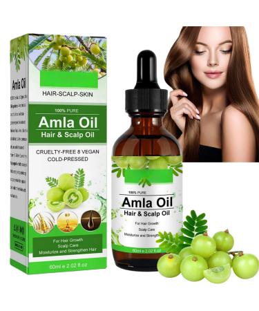 Amla Hair Oil Indian Amla Oil for Hair Amla Oil for Hair Growth Scalp Oil Nourishes Scalp Indian Hair Oil for Skin and Face Amla Essential Oil Hair Growth Oil for Women for Long Soft Strong Hair 60ml