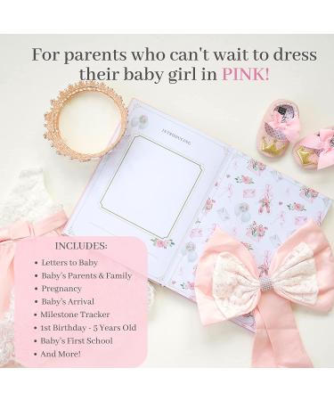Rayne Baby Princess Memory Book Kit | Baby Journal Scrapbook with Keepsake Box, Pouches & Boho Milestone Stickers | Girl Baby Album | Perfect Princess Baby Gift - Buy Online on SooperMarket.com