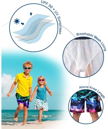 Tuonroad Boys Bathing Shorts - Funny 3D Print Fast Drying Swim Trunks for Ages 5-14 | Purple Beach Shorts - Buy Online on SooperMarket.com